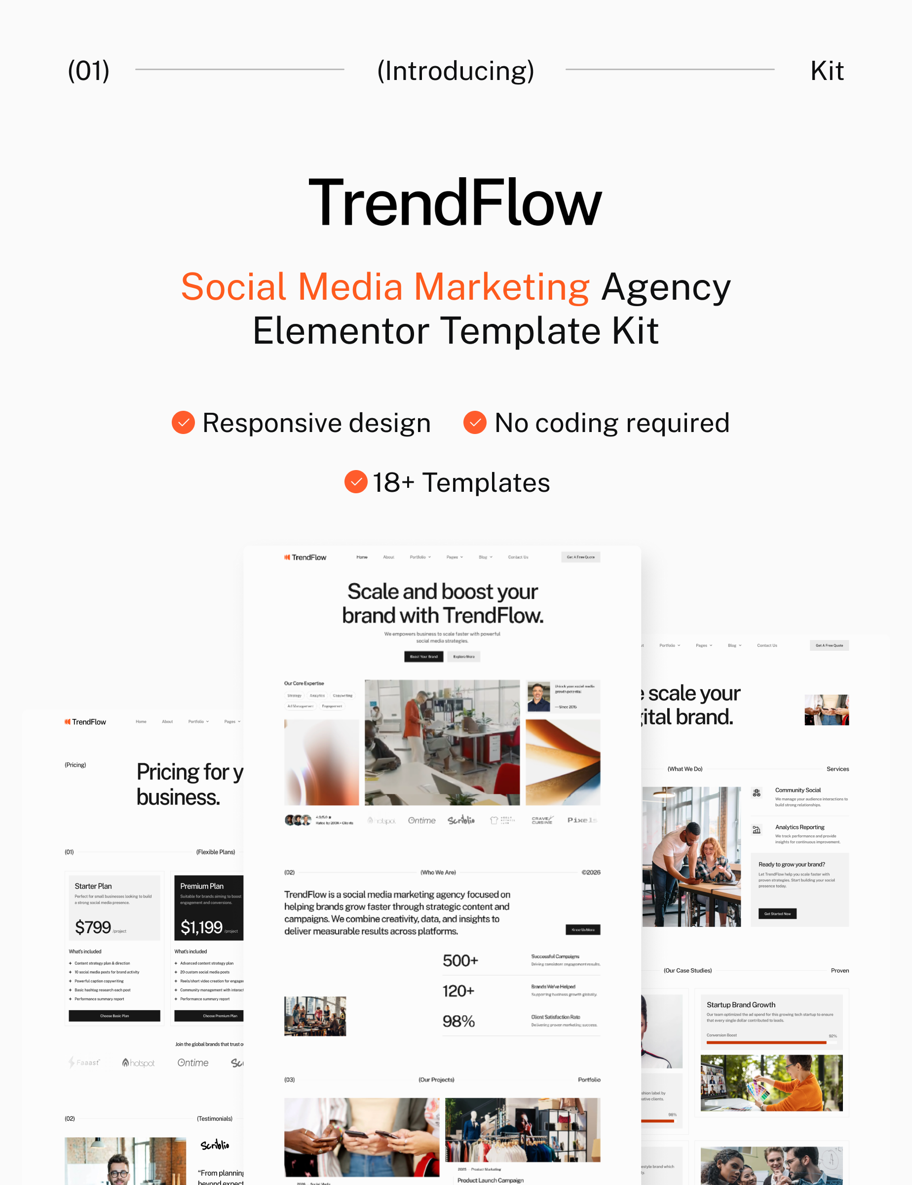 TrendFlow - Social Media Marketing Agency Elementor Template Kit