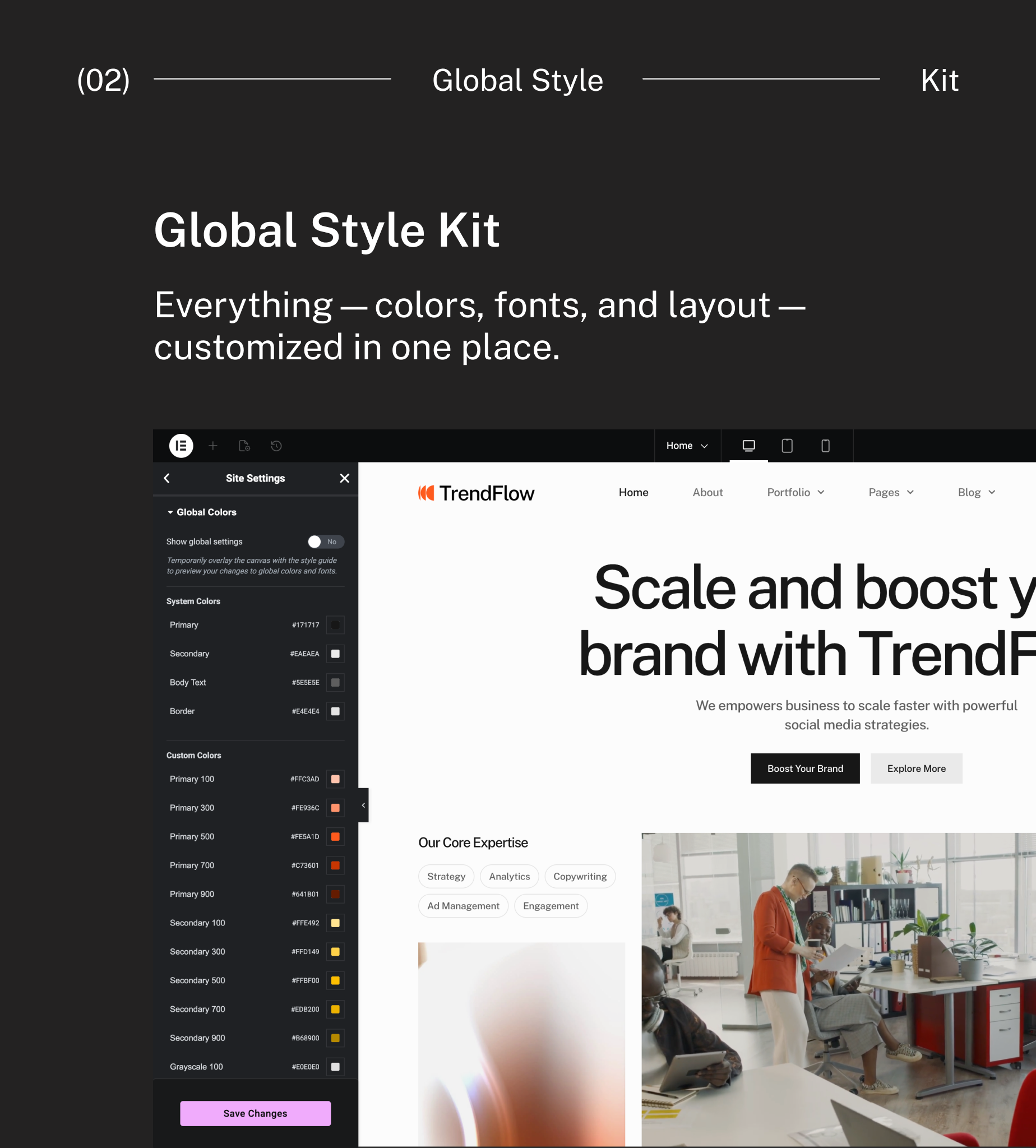 TrendFlow - Social Media Marketing Agency Elementor Template Kit