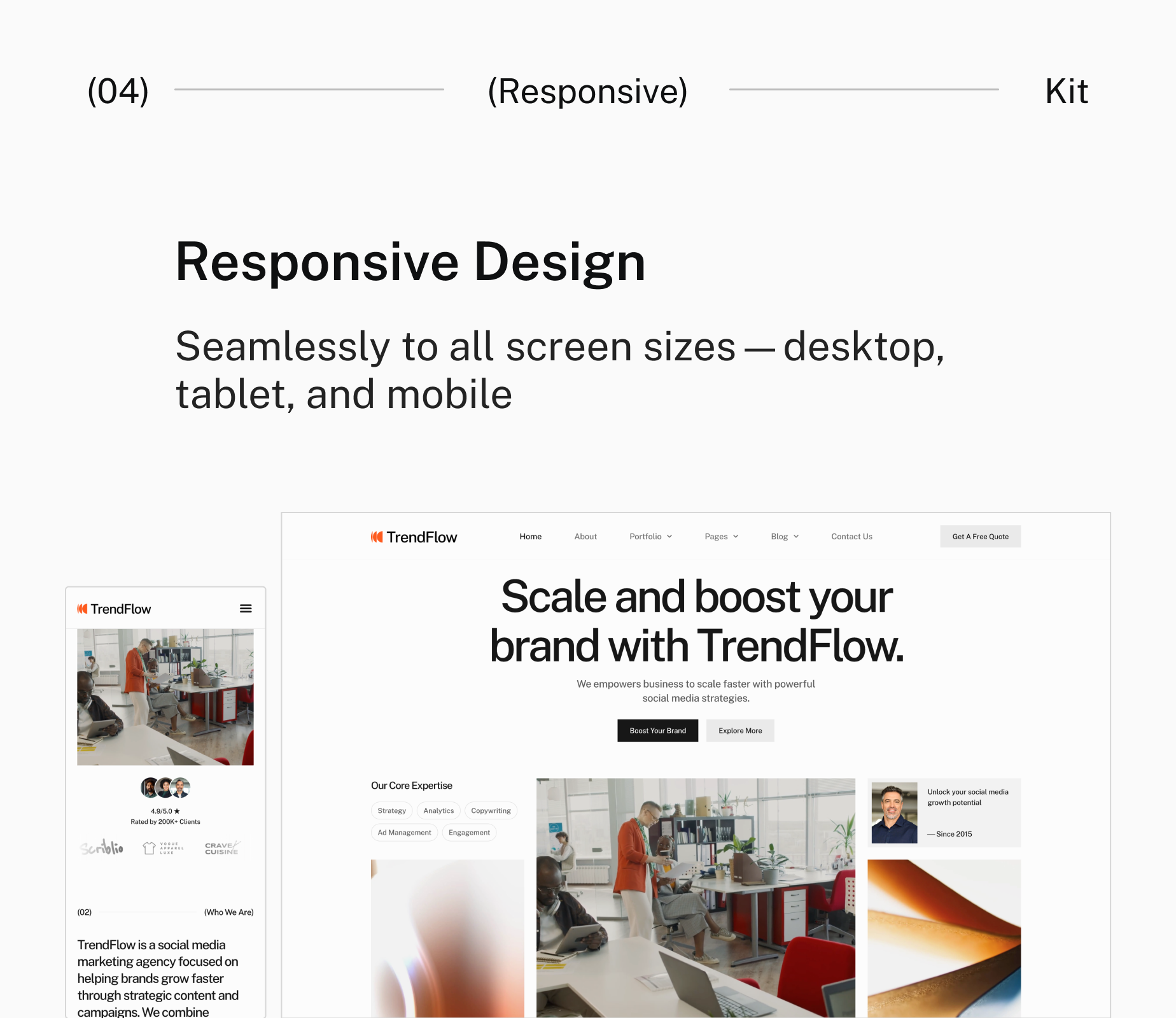 TrendFlow - Social Media Marketing Agency Elementor Template Kit