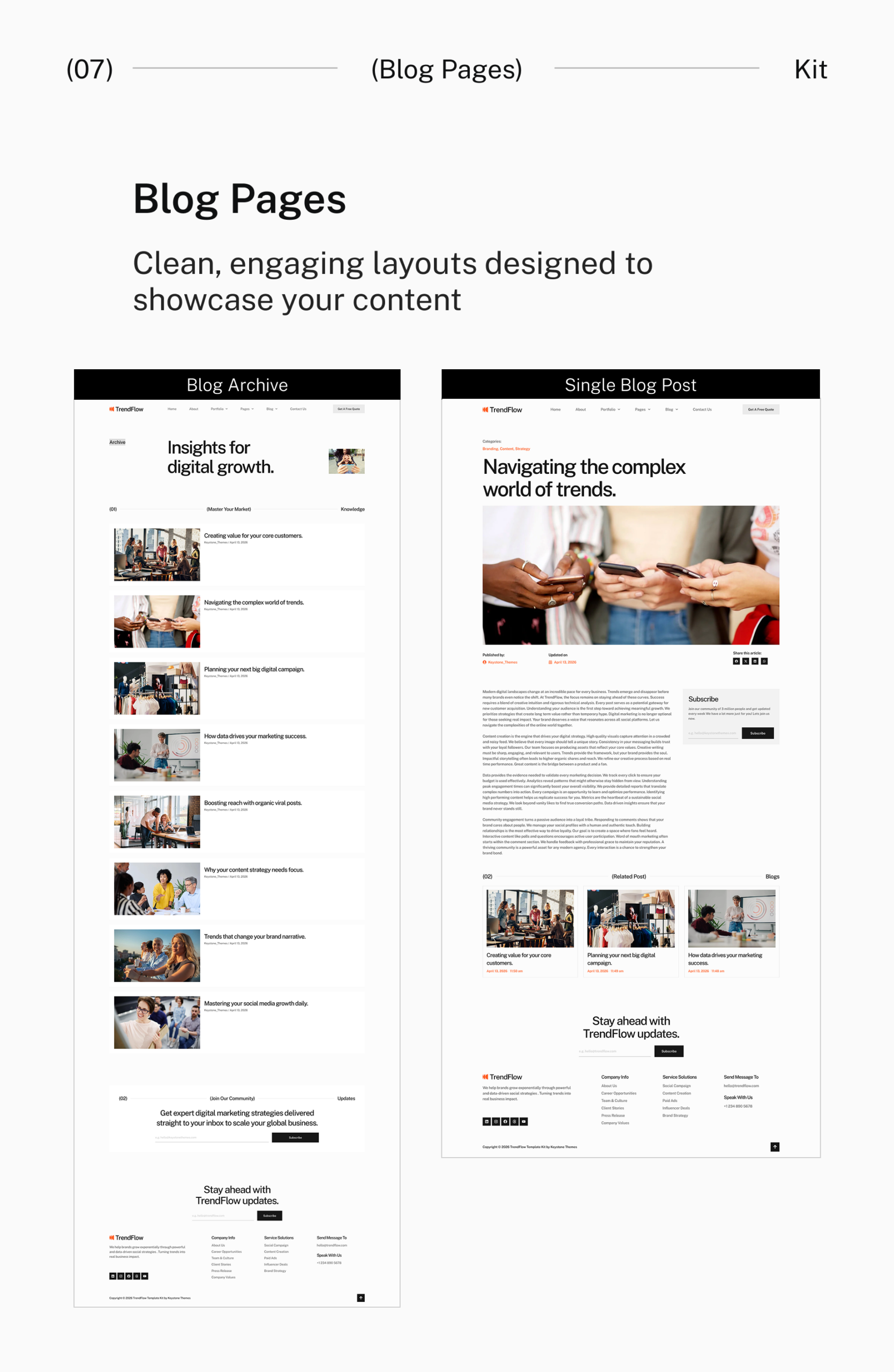 TrendFlow - Social Media Marketing Agency Elementor Template Kit